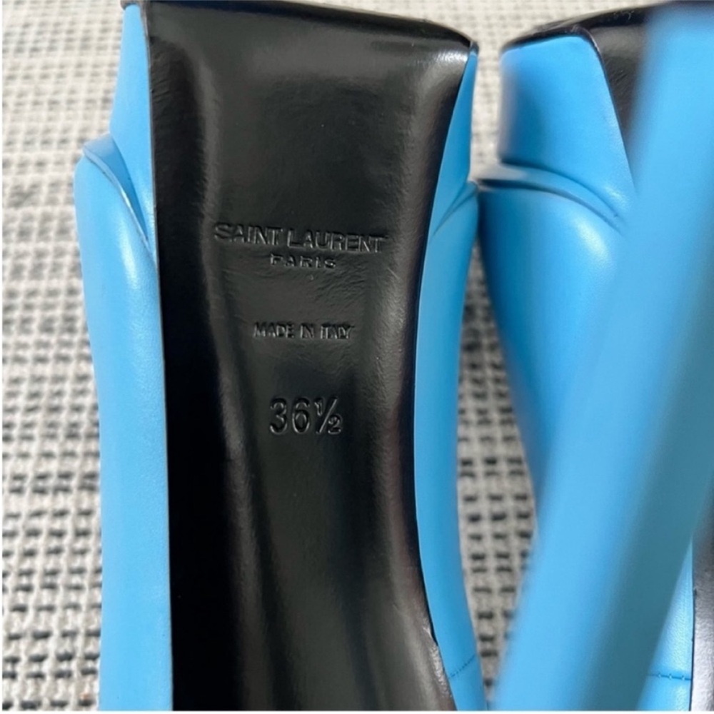 SAINT LAURENT Janis Platform Pump Glacier Baby Blue Size 36.5 - Picture 6 of 12